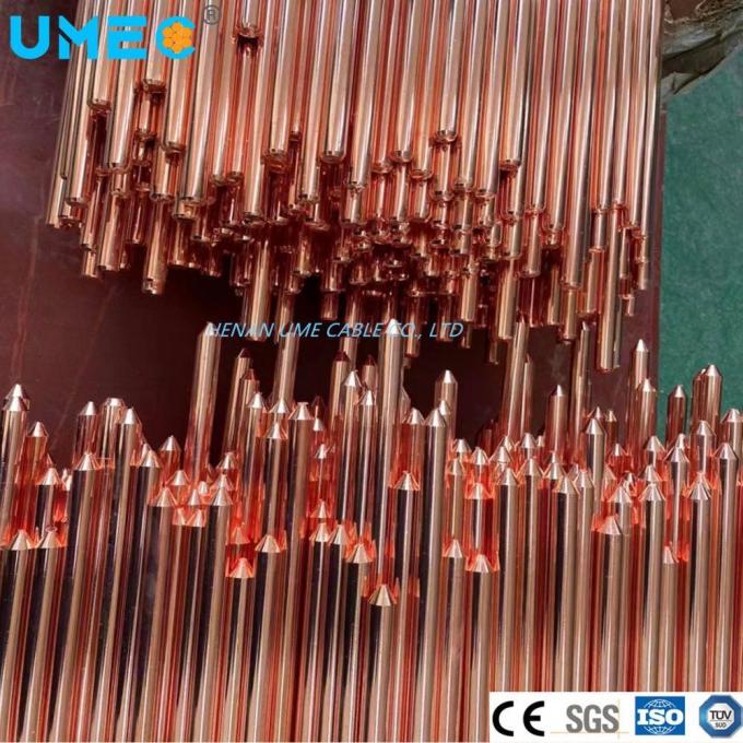 Single Point Copper Layer Thickness 0.254mm Lightning Protection Grounding Rod 5/8′ ′